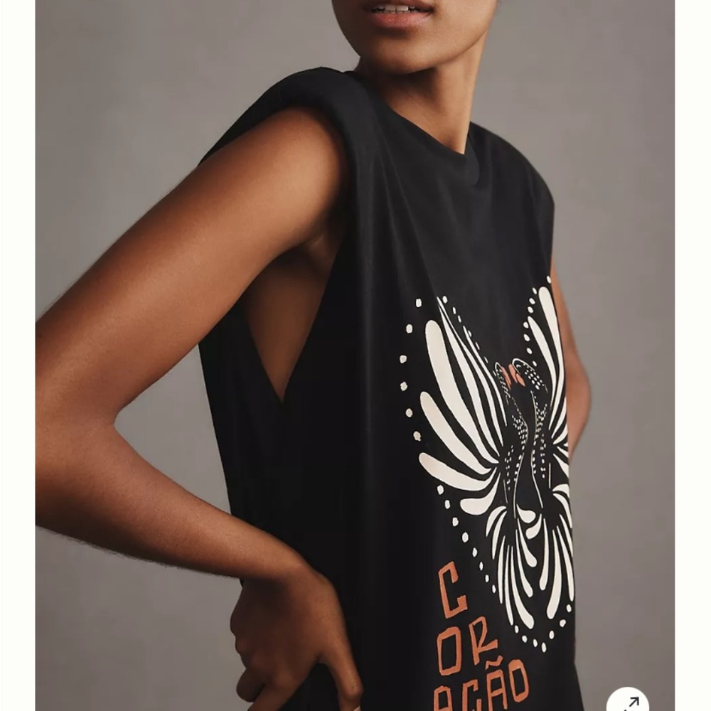 FARM Rio Black Midi Dress with White & Orange Butterfly Graphic - Picture 3 of 7